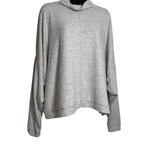 Lucky Brand Top XL Gray Cloud Jersey Mock Neck Oversized Long Sleeve Lightweight - Picture 8 of 14